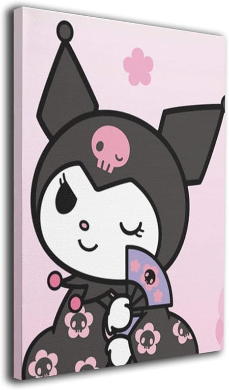 Amazon Co Jp サンリオ クロミ Kuromi アートパネル インテリア ポスター イラスト 高精細ジークレープリント画 モダン ポスター アートキャンバス 装飾画 フレームなし キャンバス 絵画 アートボード モダン絵画 飾り絵 おしゃれ かわいい 人気 ファッションポスター