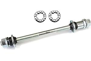 CYCLEZ Bicycle Rear Hub Axle 3/8x185mm Plus 2 Premium 1/4x7 Hub Axle Bearings Bundle Kit for Mountain Bikes, Beach Cruiser, Lowrider and Tandem Bicycles, Made in Taiwan