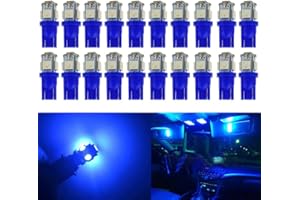 BlyilyB 20-Pack Blue Replacement Stock # 194 T10 168 2825 W5W 175 158 Bulb 5050 5 SMD LED Light 12V Car Interior Lighting For Map Dome Lamp Courtesy Trunk License Plate Dashboard Parking Lights