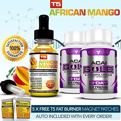 AFRICAN MANGO SERUM + ACAI GOLD DETOX- STRONGEST LEGAL SLIMMING / DIET PILLS ALT