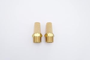 IVLPHA Pneumatic Air Muffler, Sintered Bronze Brass Muffler Filter 3/4" Male NPT Pneumatic Noise Reduce Air Solenoid Valve Silencer Fitting (Pack of 2)