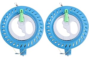 Tofficu 6.9 Inch Kite Reel Winder with String, Lockable Kite Line Spool Hand Wheel with Anti-Reverse Safety Lock and Smooth B