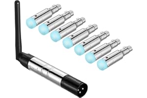 Donner DMX512 Wireless DMX Controller Wireless DMX Dfi 2.4G 7 Receivers with Built-in Battery & Light Dome & 1 Transmitter for LED Stage Disco Party Bar Lighting, Stage Lighting Control 8PCS