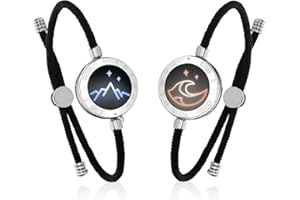 TOTWOO Long Distance Touch Bracelets for Couples, Vibration & Light up for Love Couples Bracelets | Long Distance Relationship Gifts for Girlfriend Bluetooth Pairing Jewelry