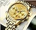 Men's Multi-Functional Fashion Luminous Calendar Sports Waterproof Male Watch (Gold)