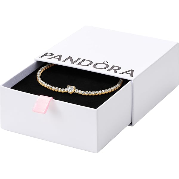 Amazon.com: PANDORA Sparkling Tennis Bracelet - Rose Gold Bracelet