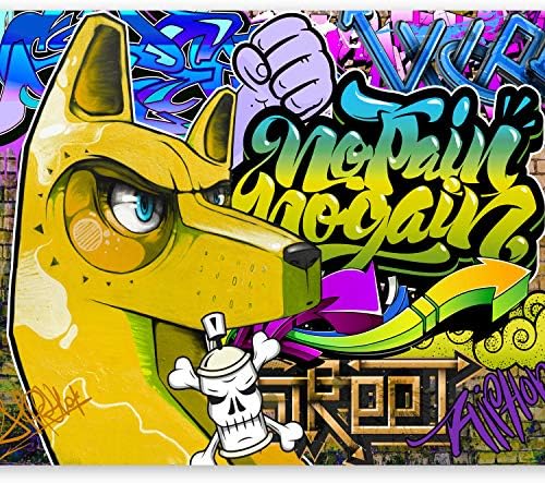 murando Photo Wallpaper 350x256 cm Non-Woven Premium Art Print Fleece Wall Mural Decoration Poster Picture Design Modern Graffiti Colorful i-C-0086-a-d