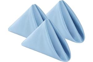 Bailarina Cloth Napkins Set of 80,17x17 inches Dinner Napkins Cloth Washable,Polyester Square Table Cloth Napkin Bulk with Hemmed Edges Ideal for Banquets, Parties and Weddings-Blue Mist