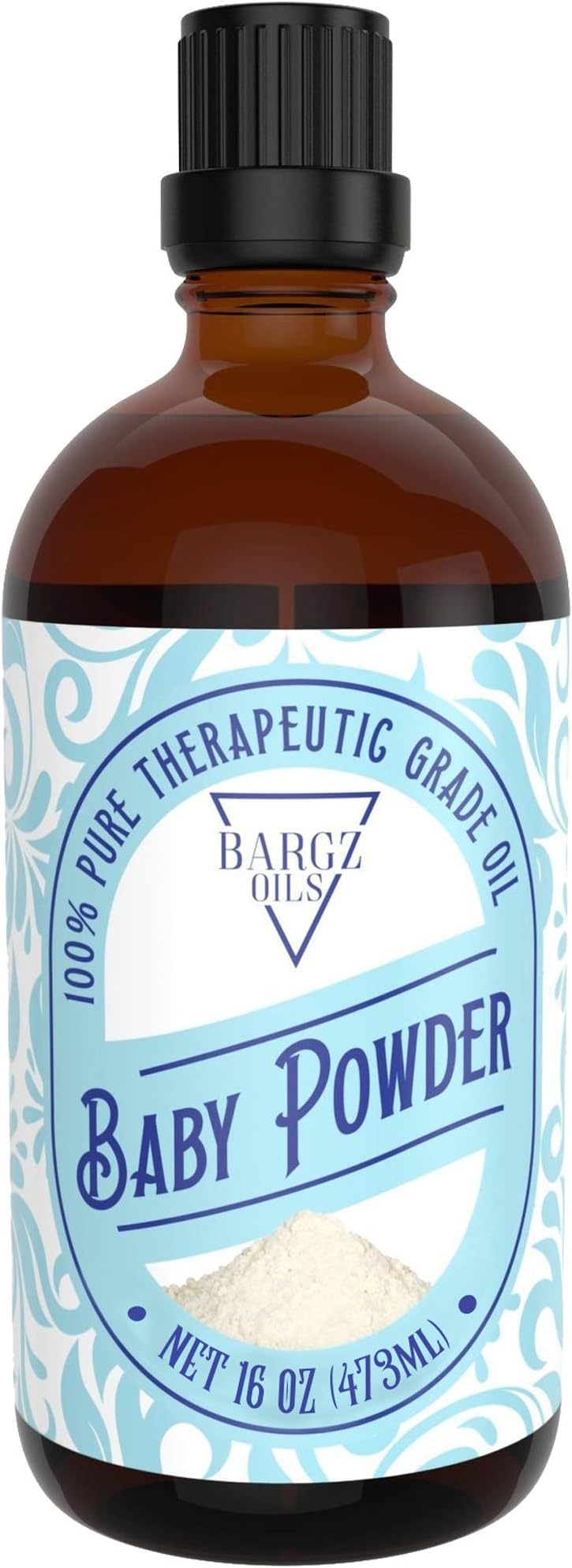 Baby Powder Oil [RELAXING SCENT] - Glass Amber Bottle Organic Pure Therapeutic French for Diffuser, Aromatherapy, Headache, Pain, Sleep-Perfect For Candles & Massage (16 oz)