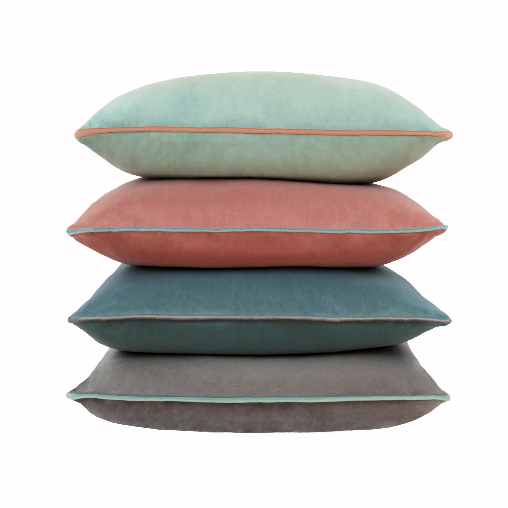 COFEDE Velvet Cushion Covers 18x18 inch Set of 4,Decorative Square Cushion Cases for Sofa Bedroom Couch,45x45 cm