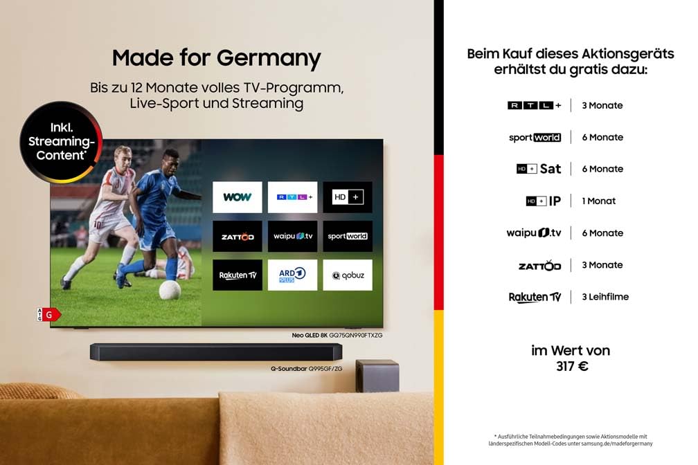 Samsung QLED 4K Q6FA 85 Zoll (214 cm) UHD Fernseher, 100% Farbvolumen für satte Farben, Quantum HDR, 4K Upscaling, Knox Security, Kostenlos 900 Sender TV Plus, Samsung Vision AI Smart TV 2