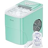 Silonn Ice Makers Countertop with 5 Ice Bags, 9 Cubes Ready in 6 Mins, 26lbs in 24Hrs, Self-Cleaning Portable Ice Maker with 