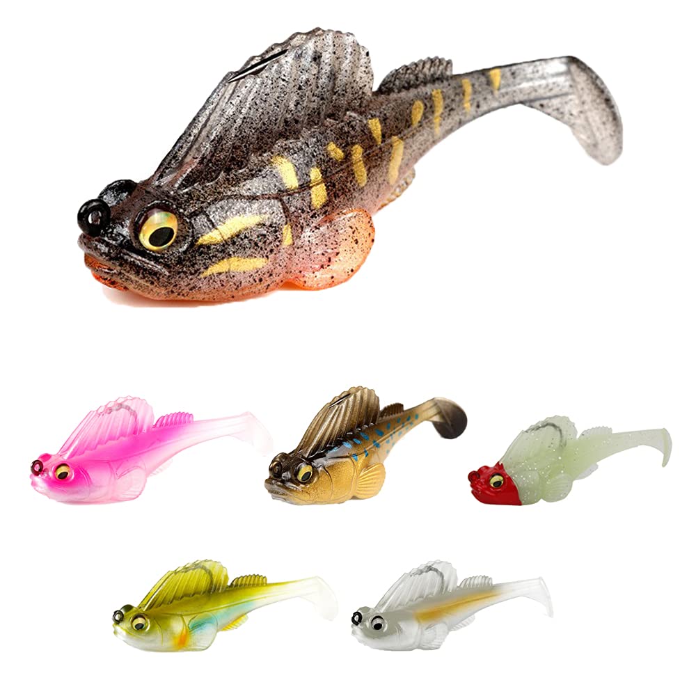GudGmtoy Soft Fishing Lures for Bass, Long Casting Jigging Lure Lifelike Swimbait Fishings Gear for Saltwater Freshwater Soft Lure for Bass Trout Pike Walleye Fishing Jigs, Fishings Gifts for Men