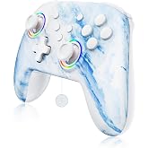 NexiGo Wireless Controller (No Deadzone) for Switch 2 and Switch, Extra Controllers for Nintendo Switch Controllers, Bluetooth Switch Controller, Turbo and LED Light (White &amp; Blue)