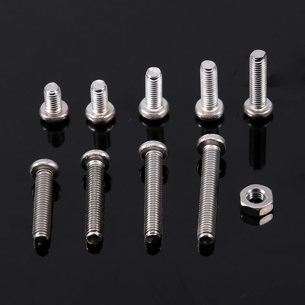 340pcs M3 stainless steel 304 Phillips pan head screw combination set, Fastening Parts, Silver, M3 x 5/6/8/10/12/14/16/18/20 mm - Image 3