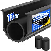 Holikme Garage Door Bottom Seal, EPDM Rubber Weather Stripping 17Ft Black | Fits 5/16" Double T-Track. Blocks Rain, Snow, Drafts, Dust &amp; Debris. Ideal For Threshold Ramps. DIY Garage Door Seal.