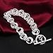 ANDI ROSE Fashion Jewelry 925 Sterling Silver Plated Circle Rings Bangle Bracelet (1258 Silver)