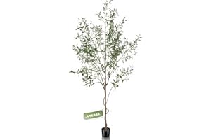 LYERSE Faux Olive Tree 7ft, Tall Fake Olive Tree with Large Olive Branches and Fruits, Artificial Olive Tree Indoor for Modern Home Office House Living Room Decor