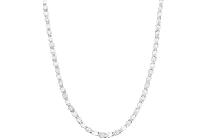 Miabella Italian 925 Sterling Silver, 18K Gold Plated Sparkle Mirror Link Chain Necklace for Women, Made in Italy