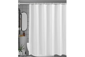 Water-Repellent Fabric Shower Curtain Liner, Durable and Fashion Shower Curtain, White Shower Liner for Shower Stall,Mold Mil