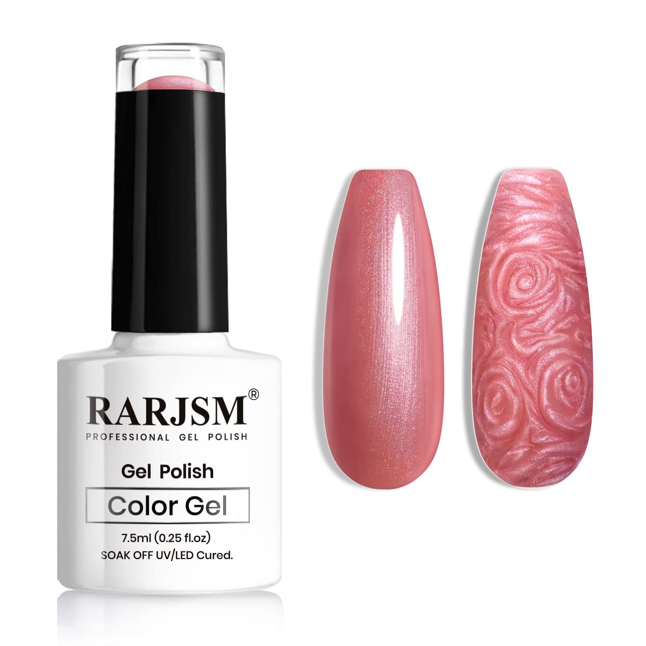 RARJSM Pearl Shell Spiral Gel Nail Polish Red Shimmer Pearl Gelpolish 7.5ml Curing Required Soak Off Glimmer LED UV Gel Nail Gel for Manicure Nail Art Design DIY at Home Salon