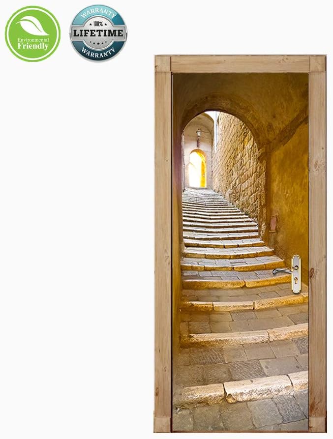 MeetYours Self Adhesive Door Stickers, 3D Peel and Stick, Waterproof Door Decal Vinyl Wall Murals 77 * 200cm - Image 4
