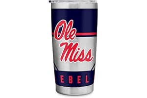 Rico Industries NCAA University of Mississippi - Ole Miss 20oz Stainless Steel Tumbler with Lid - Great For Coffee, Tea, Water or Cocktails