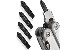 GALVANOX 4-Pack Replacement Screwdriver Bits, Designed for Leatherman Multi-Tools, Phillips/Flat (No.1-2) Phillips Head and 3/16 Flat Head Tip, Double-Ended Flat Screwdriver Bits (Hardened S2 Steel)