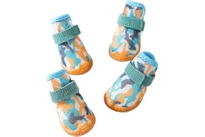 Yagizaai Dog Shoes for Small Dogs(Below 21lb), Anti-Drop Dog Boots for Summer, Winter, Breathable Paw Protectors for Walking, Running, Hiking, Ox Tendon Sole Puppy Sneakers(Size 5: 16-21lbs)