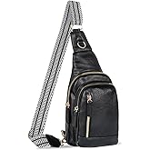 Relang Sling Bag for Women Crossbody, Leather Cross Body Fanny Packs for Women, Trendy Chest Bag for Travel and Daily Use