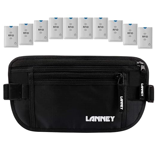 Amazon Com Travel Money Belt Rfid Blocking Waist Wallet Wa!   terproof - travel money belt rfid blocking waist wallet waterproof hidden stash for men women under clothes