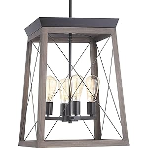 Progress Lighting P500178-020 Briarwood Collection Four-Light Foyer, Antique Bronze