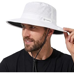 TOP-EX UVCoolix™ Cooling Wide Brim Sun Hat for Men, UPF 50+, Adjustable | 360° perforated airflow, wired edge shapes coverage