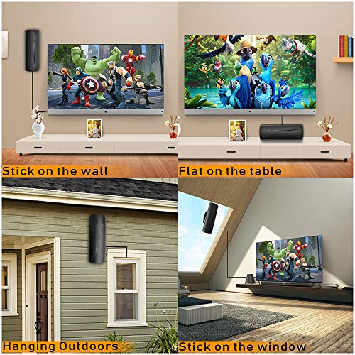 2020 Newest Outdoor/Indoor TV Antenna 150 Miles Range,Digital HDTV Antenna with 36ft Long Coax Cable Support All Television,TV Antenna for Free Local Channels 4K HD 1080P VHF UHF (Black)