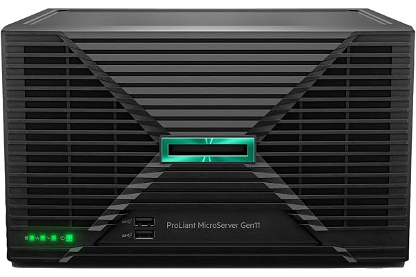 Hewlett Packard Enterprise ProLiant MicroServer Gen11 Tower Server, Intel Pentium Gold G7400 Processor, 16GB Memory, 1TB HDD Storage, External 180W US Power Supply (HPE Smart Choice P74439-005)