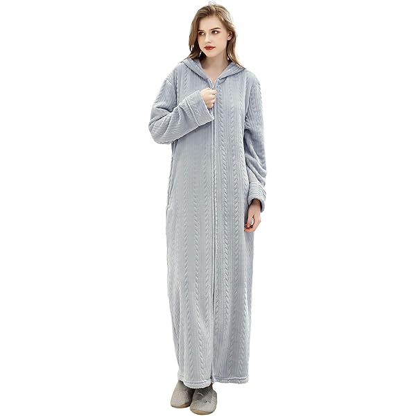 chinese dress ladies Slenderella Luxury 48 Inch Zip Through Fleece Dressing Gown main image 1