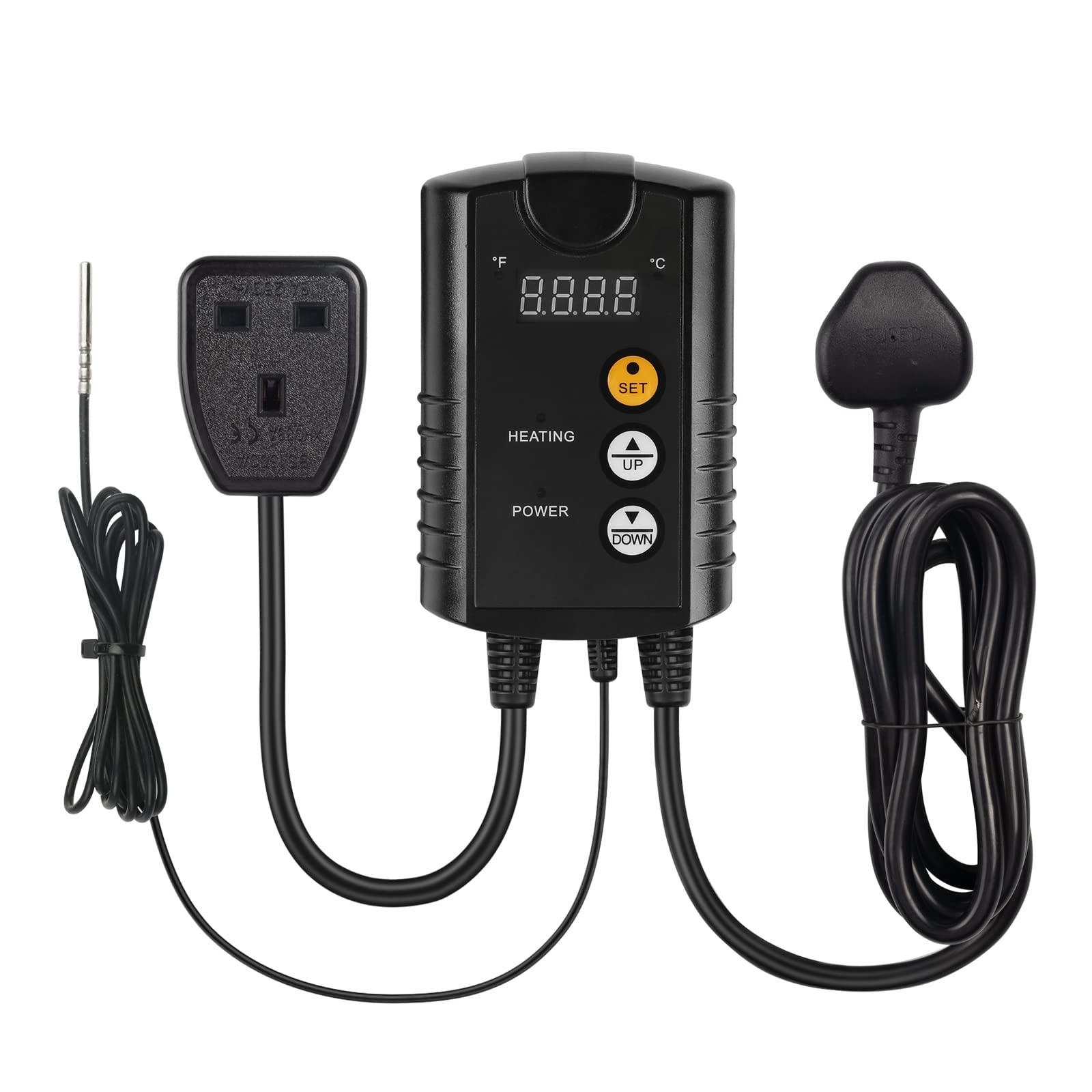 HBN Digital Thermostat Controller for Seed Germination, Reptiles and Brewing Breeding Incubation Greenhouse, 40-108°F, 8.3A 1992W