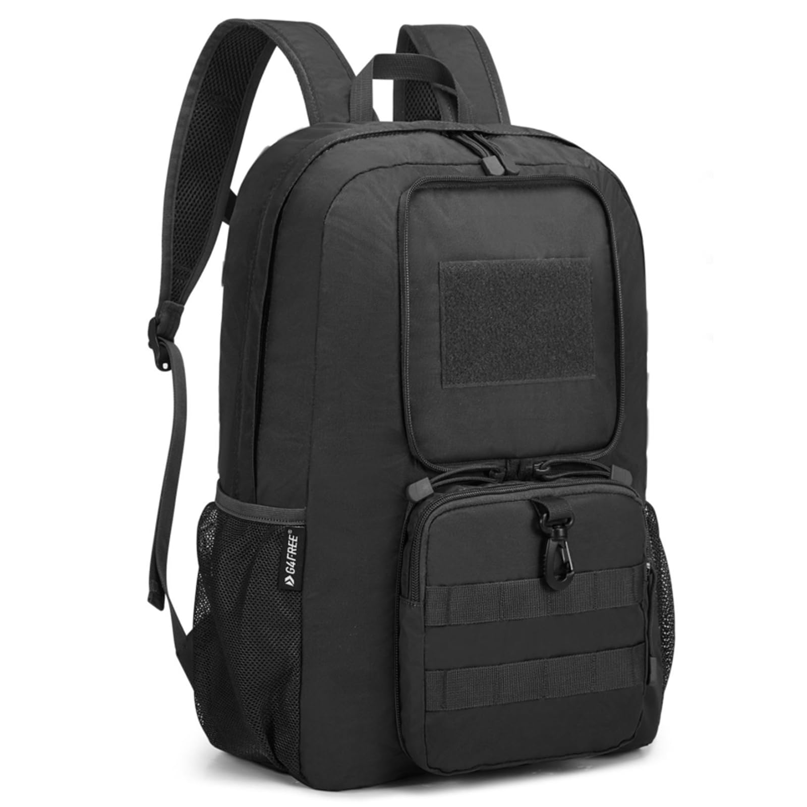 G4Free Lightweight Military Tactical Backpack Foldable Army Assault Pack Packable Shoulder Bag Rucksacks Daypack with Molle System(Black