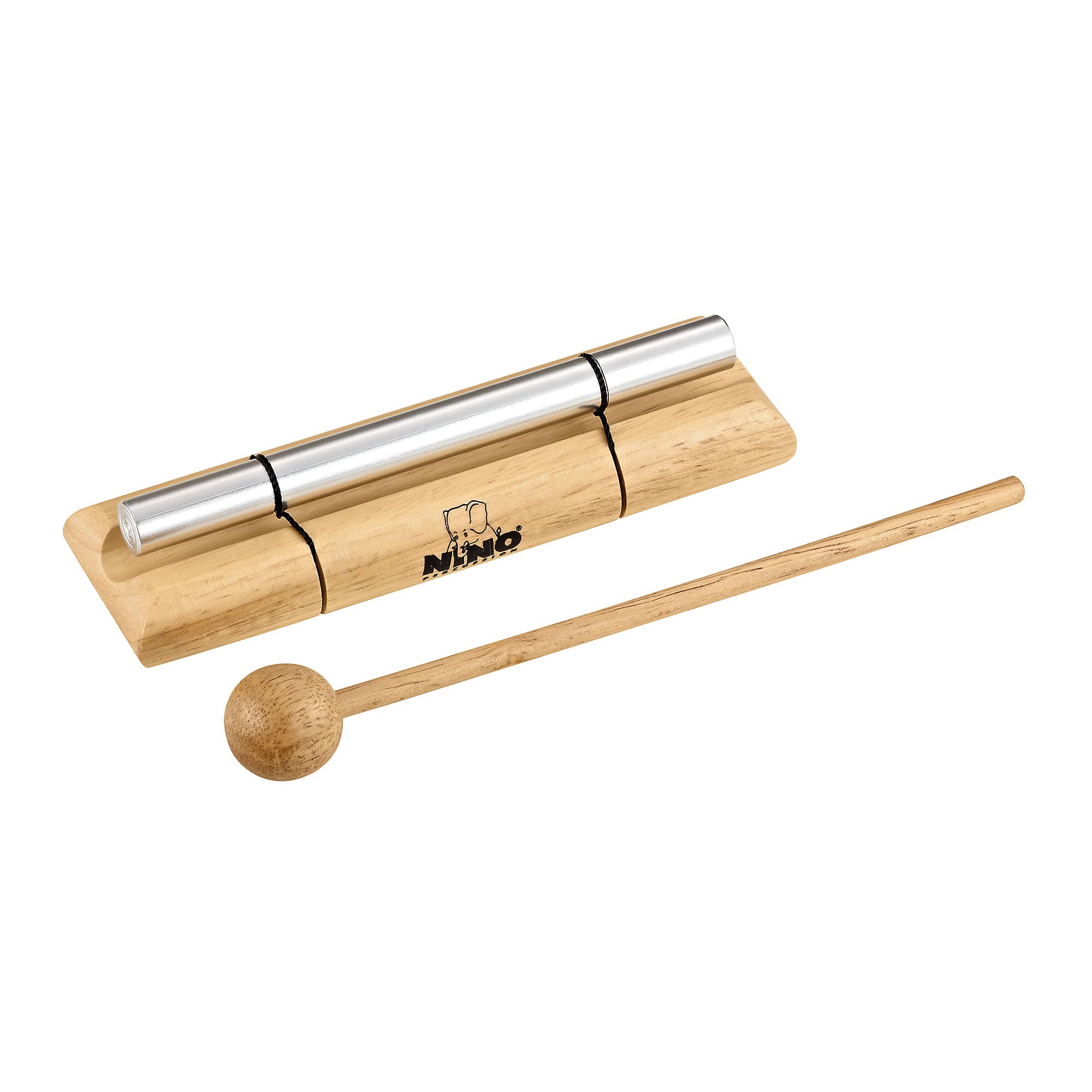 Nino Percussion Energy Chimes Instrument – Medium – with Beater – Gift Idea for Children from 3 Years – Wood and Aluminium, Natural (NINO579M)