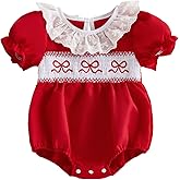 Sprifallbaby Easter Baby Girl Outfit Bunny Bubble Romper Plaid Smocked Bodysuit Newborn First Easter Summer Clothes