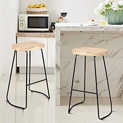 HeuGah Bar Stools Set of 4, Saddle Seat Bar Stools