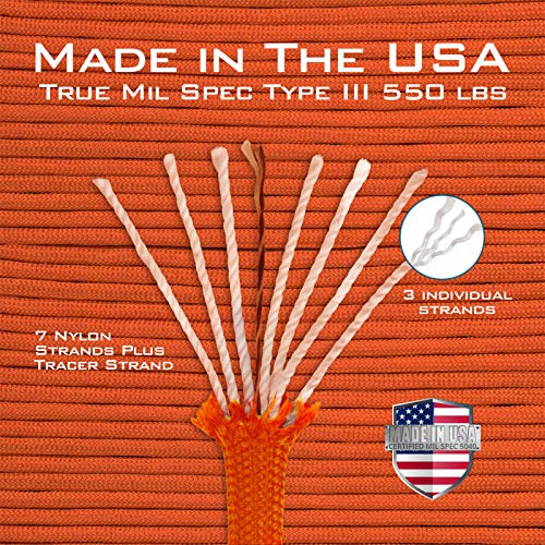 Extremus True Mil Spec 5040 Paracord, Made in The USA, Military Grade