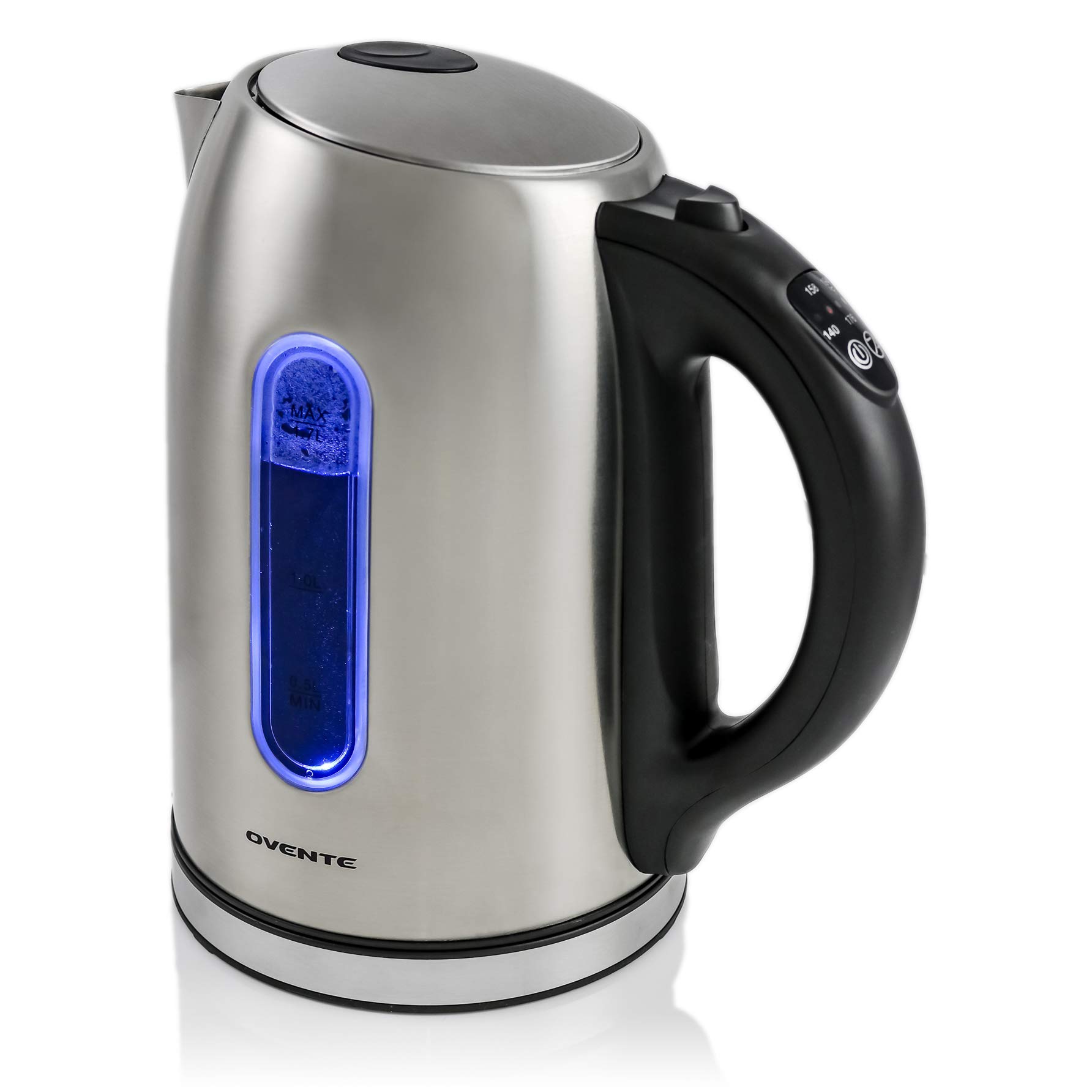 Ovente Electric Stainless Steel Hot Water Kettle 1.7 Liter with 5