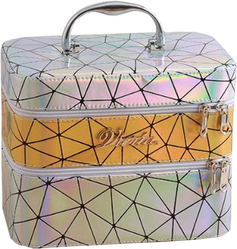 Makeup Organiser Box Cosmetic Case Storage Vanity Box for Makeup Beginner Or Daily Use with Muti Compartment