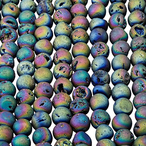 TUMBEELLUWA Semi Precious Stone Loose Beads for Jewelry Making, Energy Stone Healing Power Ball Beads 1 Strand