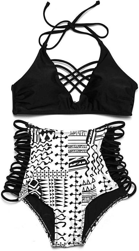 black and white bikini set