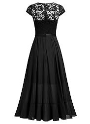 Miusol Women's V Neck Elegant Lace Ruffle