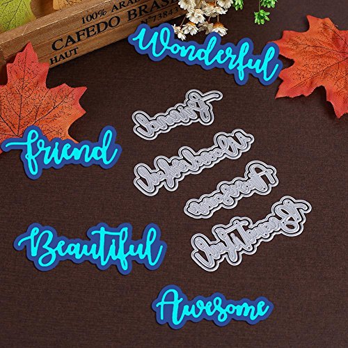 WinnerEco 4pcs Metal DIY Embossing Cutting Dies Stencil Card for Scrapbooking Album - Thumbnail 3