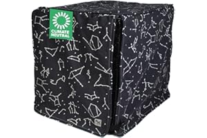 Molly Mutt Rocketman Dog Crate Cover, 100% Cotton Canvas Cover with 2 Roll-Up Panels, Ideal for Dog or Cat Crate, Durable, Washable, and Free of Harmful Chemicals, 42" x 28" x 31"