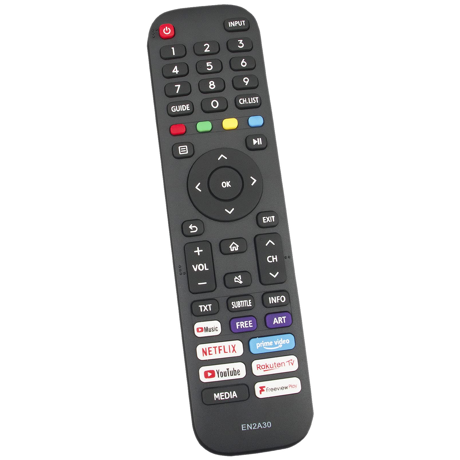 ALLIMITY EN2A30 Remote Control Replace fit for Hisense VIDAA TV 43A7300F 43A7300FTUK 50A7300F 50A7300FTUK 55A7300F 55A7300FTUK 65A7300FTUK 55AE7200F 55AE7400FTUK 65AE7400FTUK 43A7500FTUK 65A7500FTUK